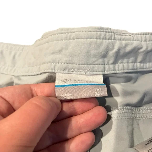 Columbia PFG Women 14 Gray Blue Cargo Fishing Hiking Outdoor Pants‎ Lightweight - Picture 3 of 12